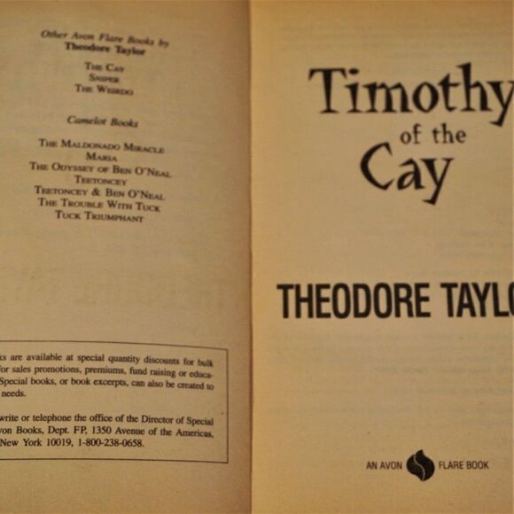 Timothy of the Cay by Theodore Taylor Vintage Paperback 1993 - Picture 2 of 6